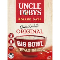 uncle tobys big bowl quick oats original 8pk