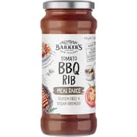 barkers recipe base tomato bbq rib meal sauce 375g