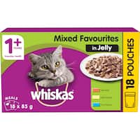whiskas wet cat food mixed favourites in jelly 18pk