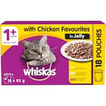 whiskas wet cat food chicken favourites in jelly 18pk
