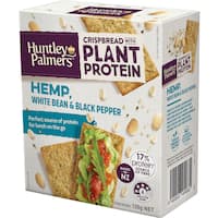 huntley & palmers plant protein crispbread hemp white bean & black pepper 130g