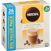 nescafe 98% sugar free coffee mix latte caramel 26 sachets