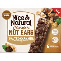 nice & natural nut bar muesli bars chocoalet salted caramel 180g 6pk
