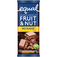 equal no sugar chocolate block fruit & nut 85g