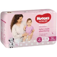 huggies ultra dry nappies girls size 4 (10-15kg) 36pk