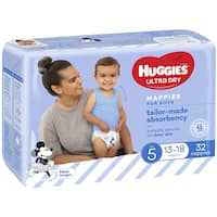 huggies ultra dry nappies boys size 5 (13-18kg) 32pk