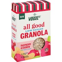vogels all good granola raspberry & cashew 400g
