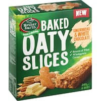 mother earth oaty slices muesli bars gingerbread & white chocolate 6pk