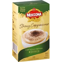 moccona café classics cappuccino coffee sachets strong 10 pk