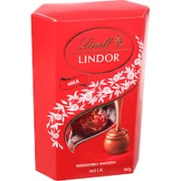 lindt lindor chocolates milk cornet 197g