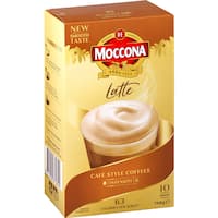 moccona café classics latte coffee sachets  10 pk