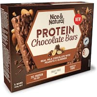 nice & natural protein chocolate bar peanuts & almonds 165g 5pk