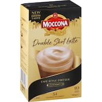moccona café classics latte coffee sachets double shot 10 pk