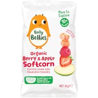baby bellies organic baby snacks berry apple softcorn 10+ month 30g
