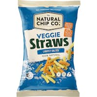 the natural chip company veggie straws lightly salted 100g