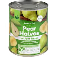 countdown pears halves in light syrup 825g