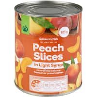 countdown peaches slices in syrup 825g
