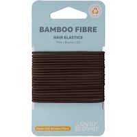 over & over organic bamboo hair ties elastic thin brown 20pk