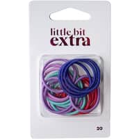 little bit extra hair ties elastic small thin bright 20pk