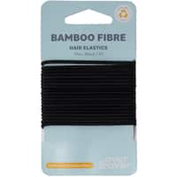 over & over organic bamboo hair ties elastic thin black 20pk