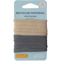 over & over recycled material ponytailers assorted 10pk