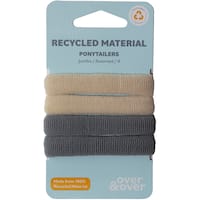 over & over recycled material ponytailers jumbo assorted 4pk