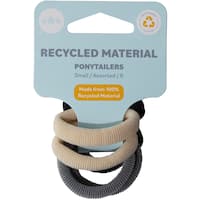 over & over recycled material ponytailers small assorted 6pk