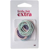 little bit extra hair ties elastic small thin pastel 20pk