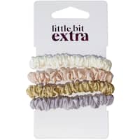little bit extra hair ties elastic scrunchie thin satin 4pk