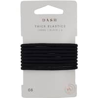 dash hair ties elastic large thick black 8pk