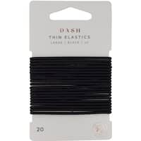 dash hair ties elastic large thin black 20pk