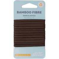 over & over organic bamboo hair ties elastic flat brown 12pk