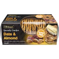 ob finest gluten free crackers date & almond 130g