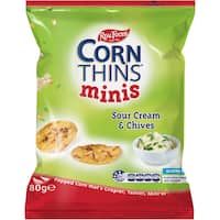 real foods corn thins crispbread minis sour cream & chives 80g