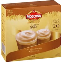 moccona café classics latte coffee sachets  20 pk