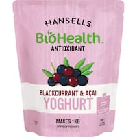 hansells biohealth yoghurt base antioxidant blackcurrant acai 210g
