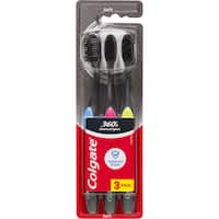 colgate 360 charcoal manual toothbrush spiral antibacterial bristles 3ea