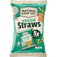 the natural chip company veggie straws sour cream & chives 75g 5pk