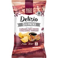 delisio potato chips caramelised onion & balsamic 5pk