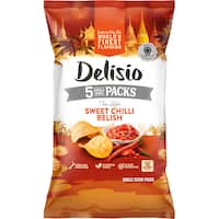 delisio potato chips sweet chilli relish 90g 5pk