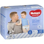 huggies ultra dry nappies boys size 6 (16kg+) 30pk