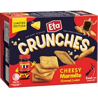 eta crunches crackers cheesy marmite 150g