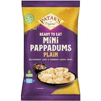 pataks ready to eat pappadums plain mini 75g
