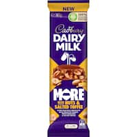 cadbury chocolate block more nuts salted toffee 165g