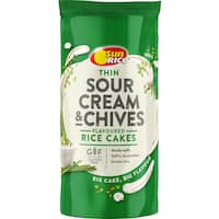 sunrice thin rice cakes sour cream & chives 195g