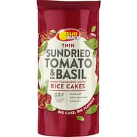 sunrice thin rice cakes sundried tomato & basil 195g
