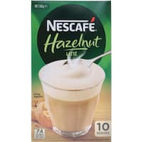 nescafe cafe menu coffee mix hazelnut latte 180g 10 sachets