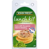john west lunch kit tuna & crackers thousand island dressing 108g