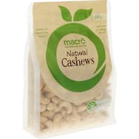 macro natural cashews raw 250g