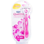 schick quattro shaver womens + 2 blades 1pk